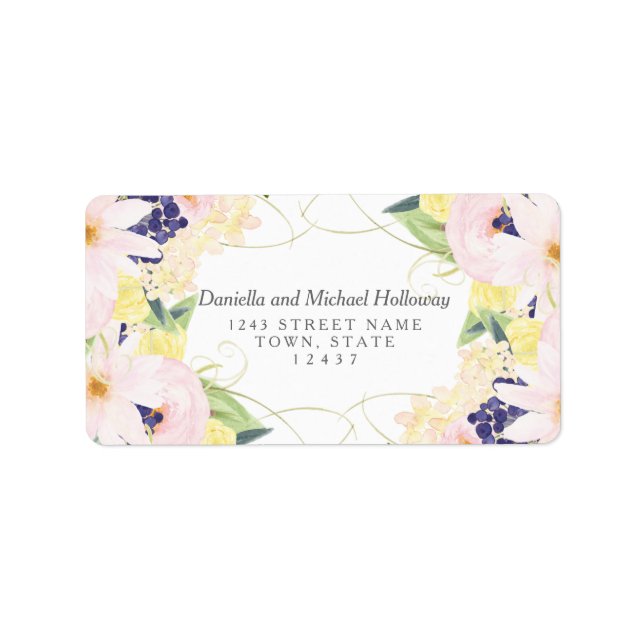 Floral Vintage Spring Wedding Label (Front)