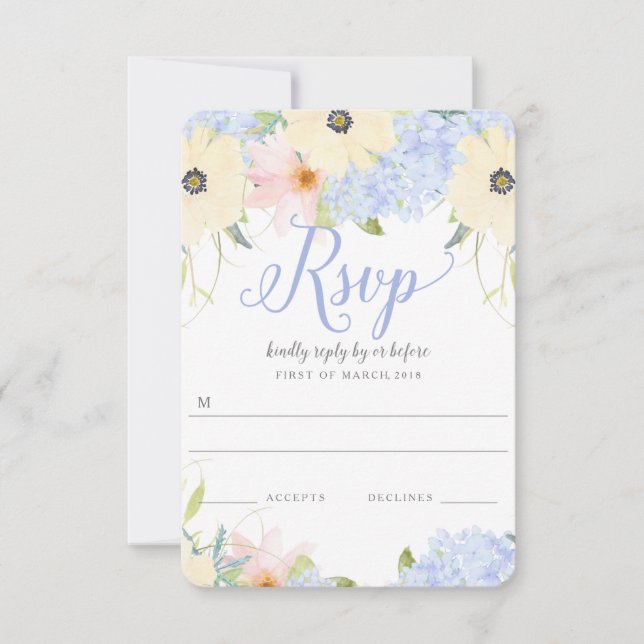 Floral Vintage Spring Wedding RSVP (Front)