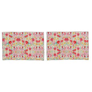 Floral Vintage Style Flowers and Meadow Grass Pillowcase