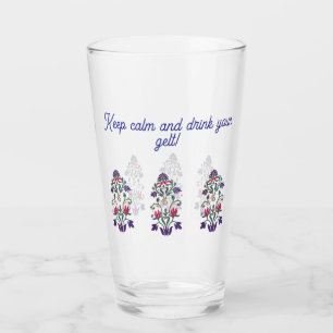 Floral vintage style Hanukkah glass with quote