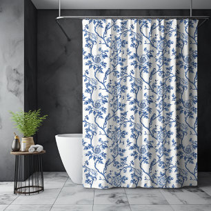 Floral Vintage Toile de Jouy Blue White