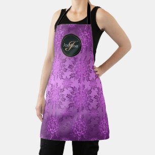Floral vintage violet pattern apron