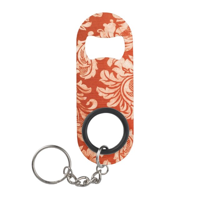 Floral vintage wallpaper background mini bottle opener (Front)