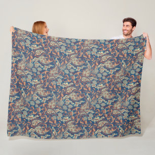 Floral Vintage Wallpaper - Seamless Pattern 1 Fleece Blanket