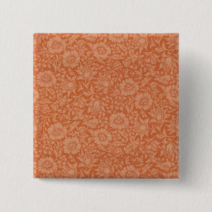 Floral Vintage Wallpaper William Morris Red Patter 2 Inch Square Button