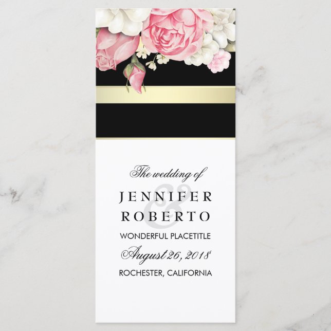 Floral Vintage Wedding Programme (Devant)
