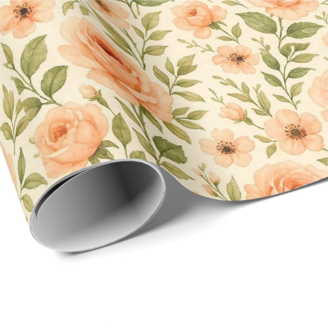 Floral vintage wrapping papper. paper (Roll Corner)
