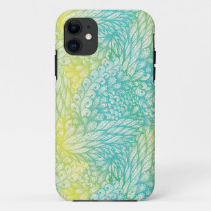 Floral Vintage Yellow And Blue Gradient iPhone 11 Case