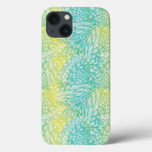 Floral Vintage Yellow And Blue Gradient iPhone 13 Case