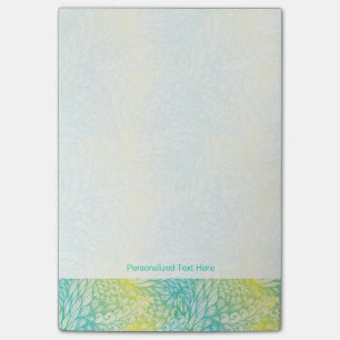 Floral Vintage Yellow And Blue Gradient Post-it Notes