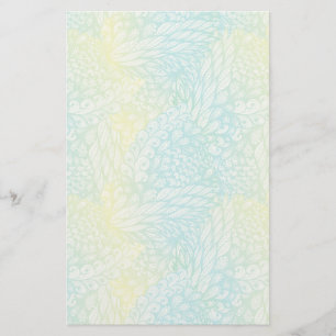 Floral Vintage Yellow And Blue Gradient Stationery