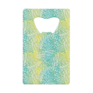 Floral Vintage Yellow And Blue Gradient Wallet Bottle Opener