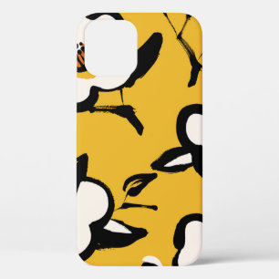 Floral Vintage yellow pattern with sketchy hand dr iPhone 12 Case