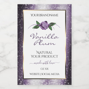 Floral violet blanc produit Étiquettes Parties sci