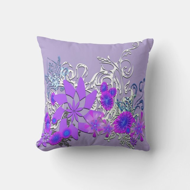 Floral violet Coussin américain MoJo (Recto)