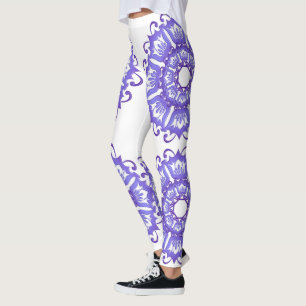 Floral violet mandala. leggings