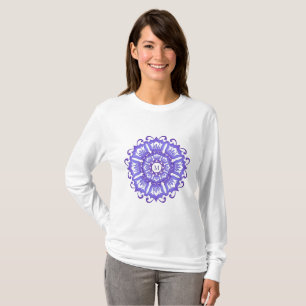 Floral violet mandala. Monogram. T-Shirt