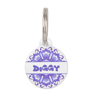 Floral Violet Mandala Pet Tag