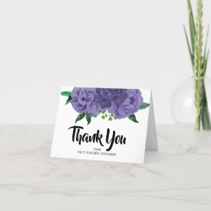 Floral Violet Purple Bridal Shower Thank You Card