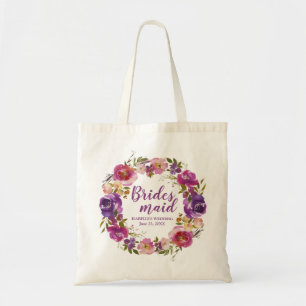 Floral violet Sac fourre - tout de la servante