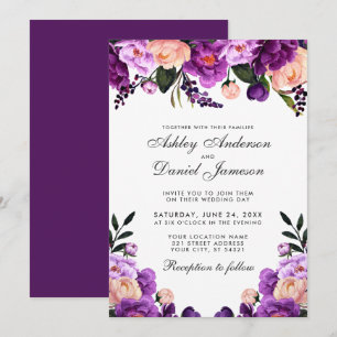 Floral violet ultra violet GP FAIRE-PART DE MARI