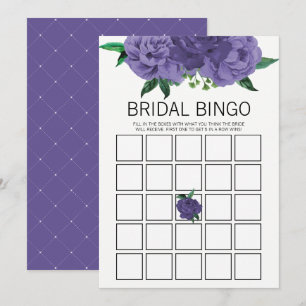 Floral Violet violet Fête des mariées Bingo Carte 