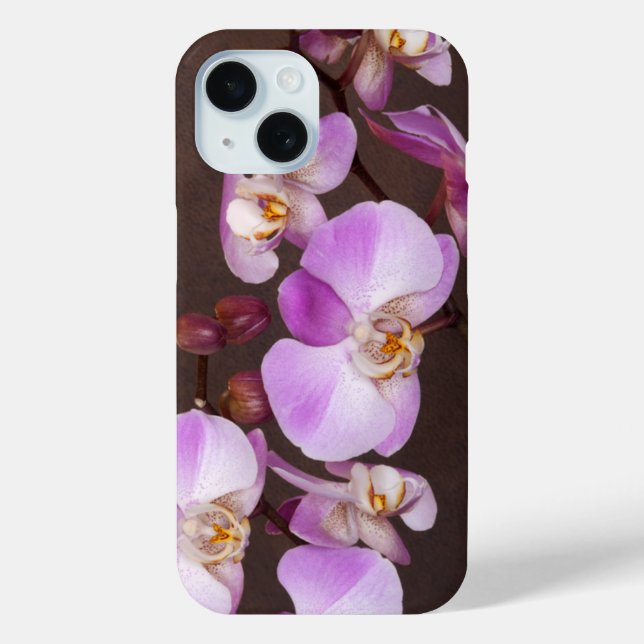 Floral Violet White Orchid Flower Photo and Buds Case-Mate iPhone Case (Back)