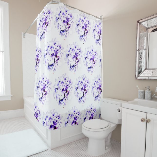 Floral Violets Shower Curtain (In Situ)