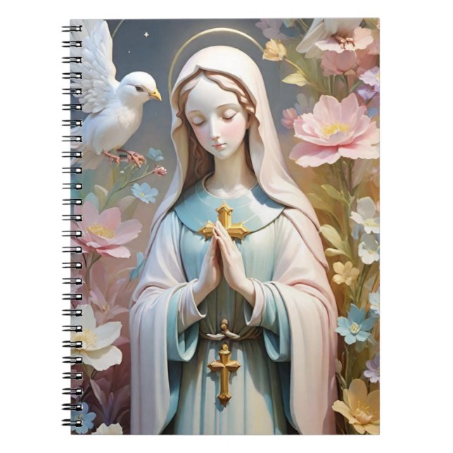 Floral Virgin Mary Notebook (Front)