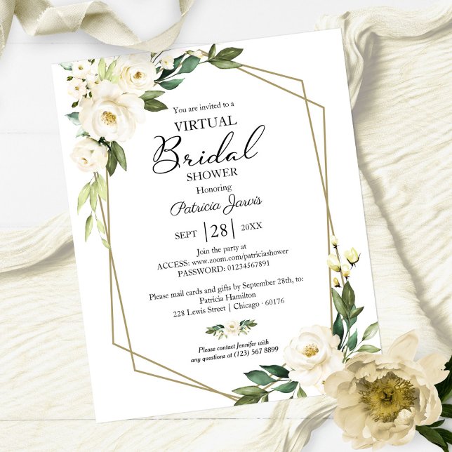 Floral Virtual Bridal Shower Budget Invitation (Creator Uploaded)