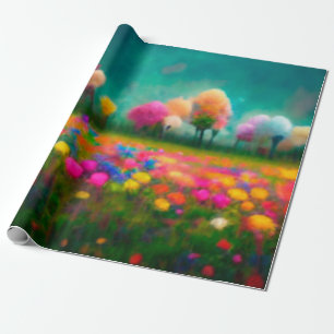 Floral  vivid colours pattern Wrapping Paper