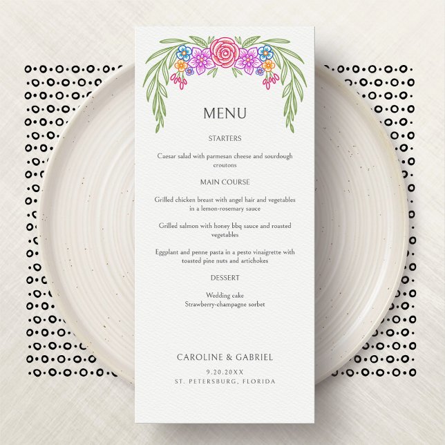 Floral Vivid Fiesta Menu Mariage (Créateur téléchargé)