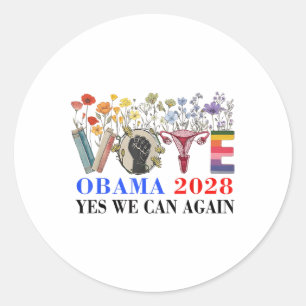 Floral Vote Obama 2028 Lets Fix This President 202 Classic Round Sticker