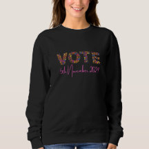 Floral "Vote" sweatshirt noir