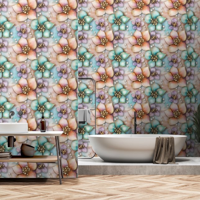 Floral Wallpaper (Bathroom)