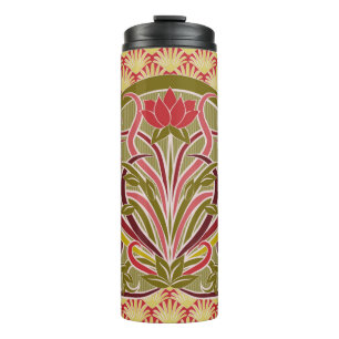 Floral wallpaper in art nouveau style, vintage ill thermal tumbler