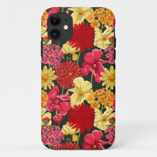 Floral wallpaper in watercolor style iPhone 11 case