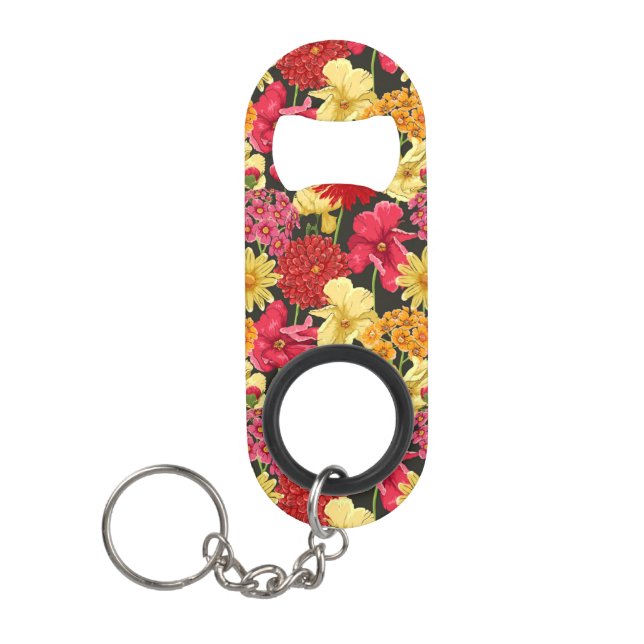Floral wallpaper in watercolor style mini bottle opener (Front)