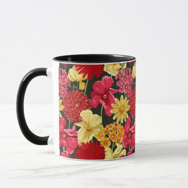Floral wallpaper in watercolor style mug (Left)