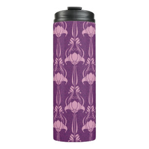 Floral Wallpaper Pink Violet Design Thermal Tumbler