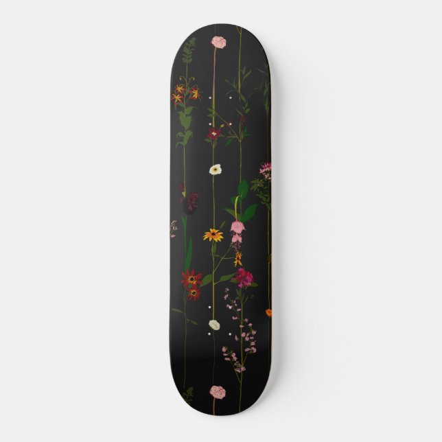 Floral Wallroll - Dark Skateboard (Front)