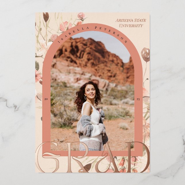 Floral Wanderlust: Boho Chic Graduation Photo (Front)