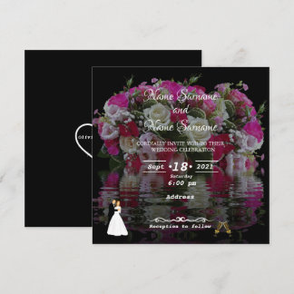 Floral water reflex invitation