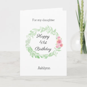 Floral Watercolor 41st Birthday Card