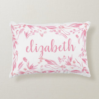 floral watercolor accent pillow