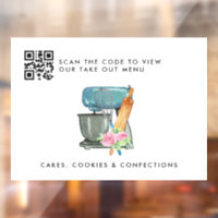 Floral Watercolor Bakery Logo | QR Take Out Menu