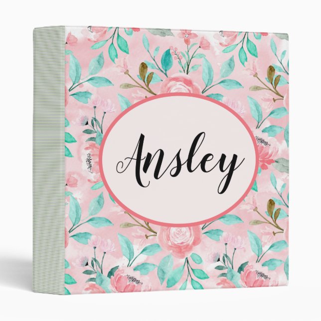 Floral Watercolor  Binder (Front/Spine)