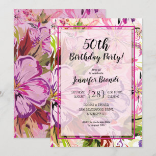 Floral Watercolor Birthday Party Invitations
