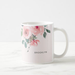 Floral Watercolor Blush Pink Beautiful Coffee Mug