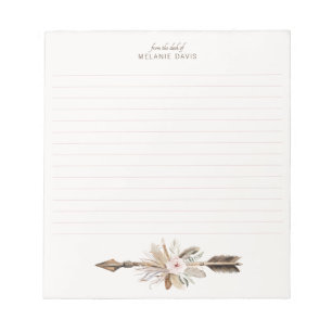 Floral Watercolor Boho Notepad